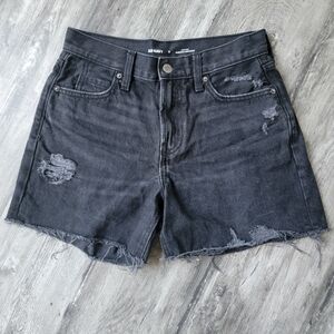 Old Navy High-Rise Slouchy Straight Shorts, Size 2, Black